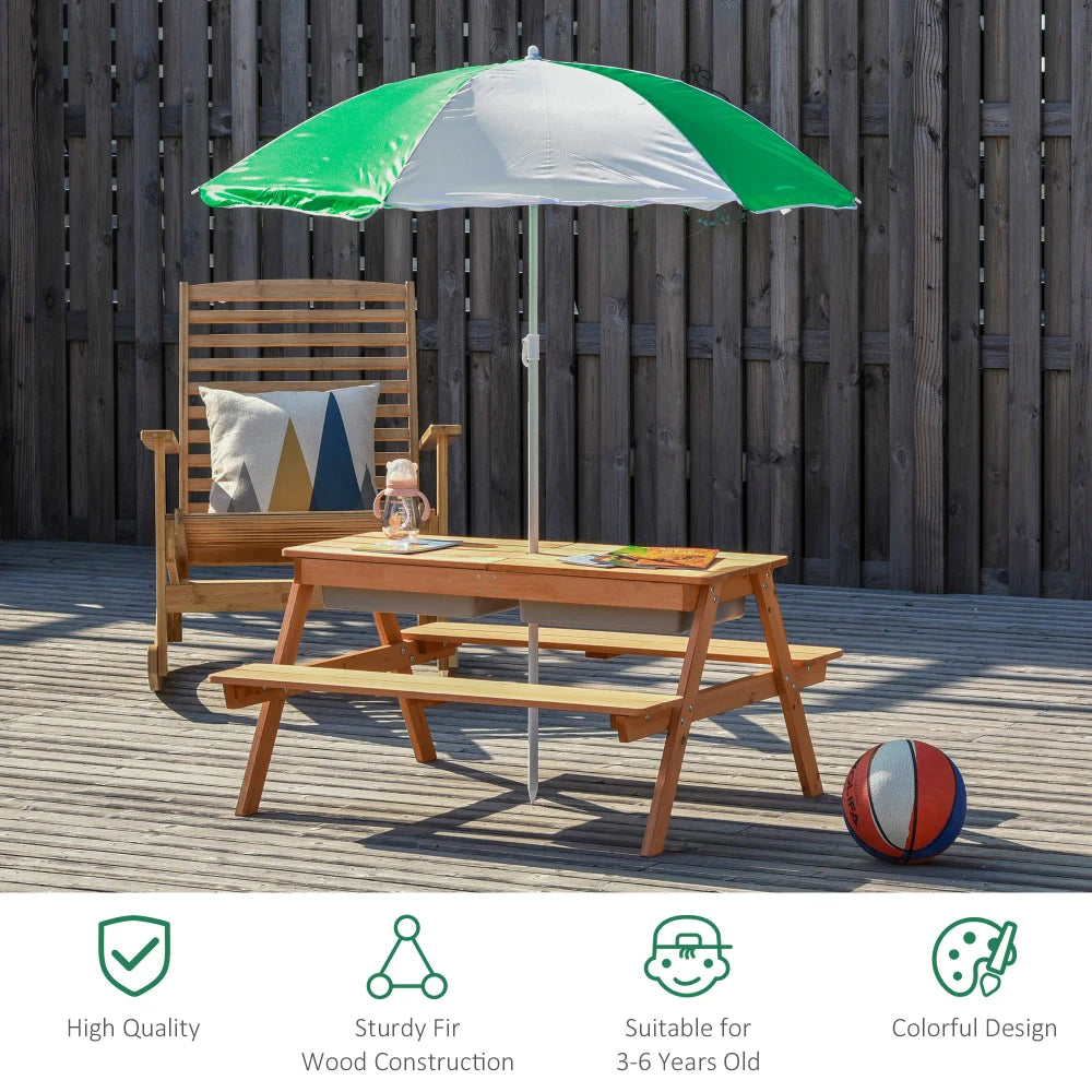 Wooden 3-in-1 Sand Water Table